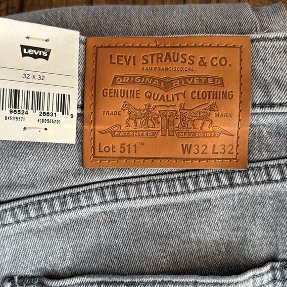 Levi’s Premium 511 Slim Jeans Destroyed Gris - Picture 9 of 16